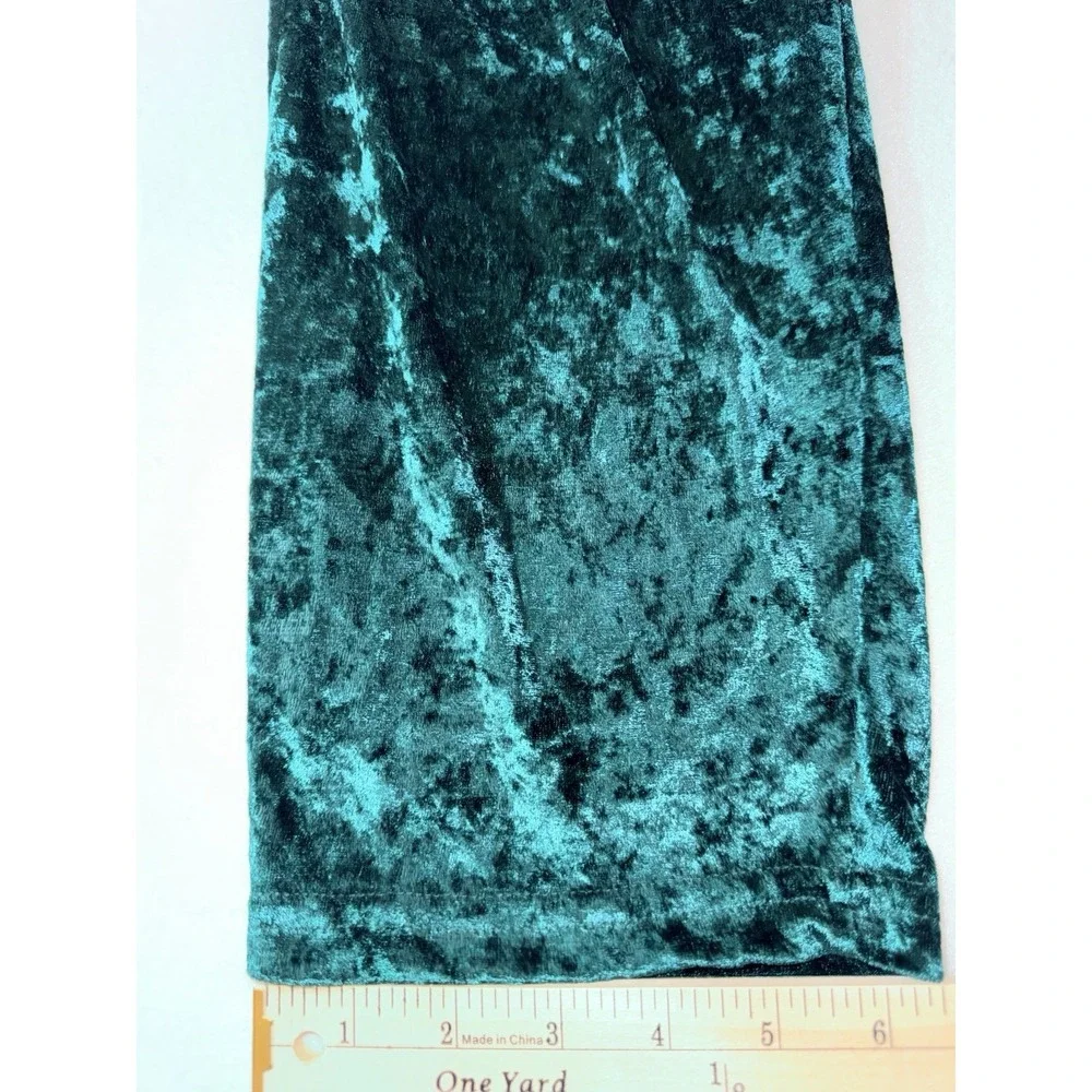 TR Bently Floral Blouse & Pant Set Emerald Green Crushed Velvet Size Large New - Picture 16 of 16